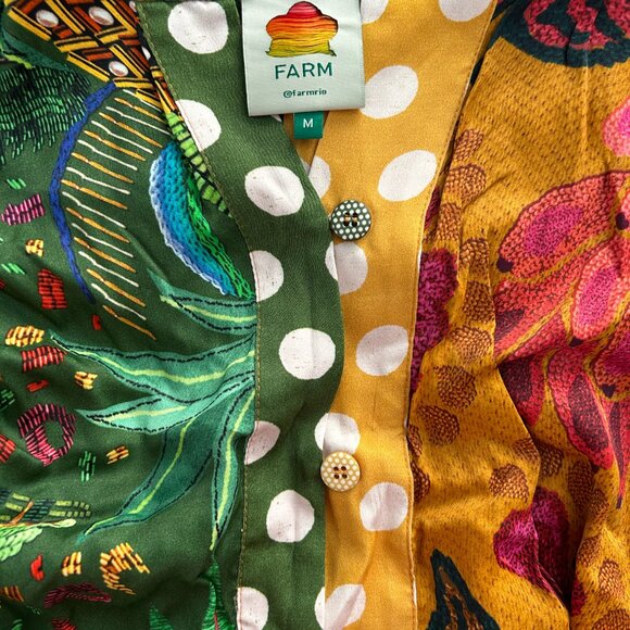 FARM RIO NWOT Earth Rainbow Long Sleeve Dress - Picture 2 of 6